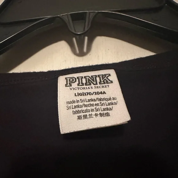 PINK Victoria's Secret Black V-Neck Sweatshirt - Picture 3 of 3